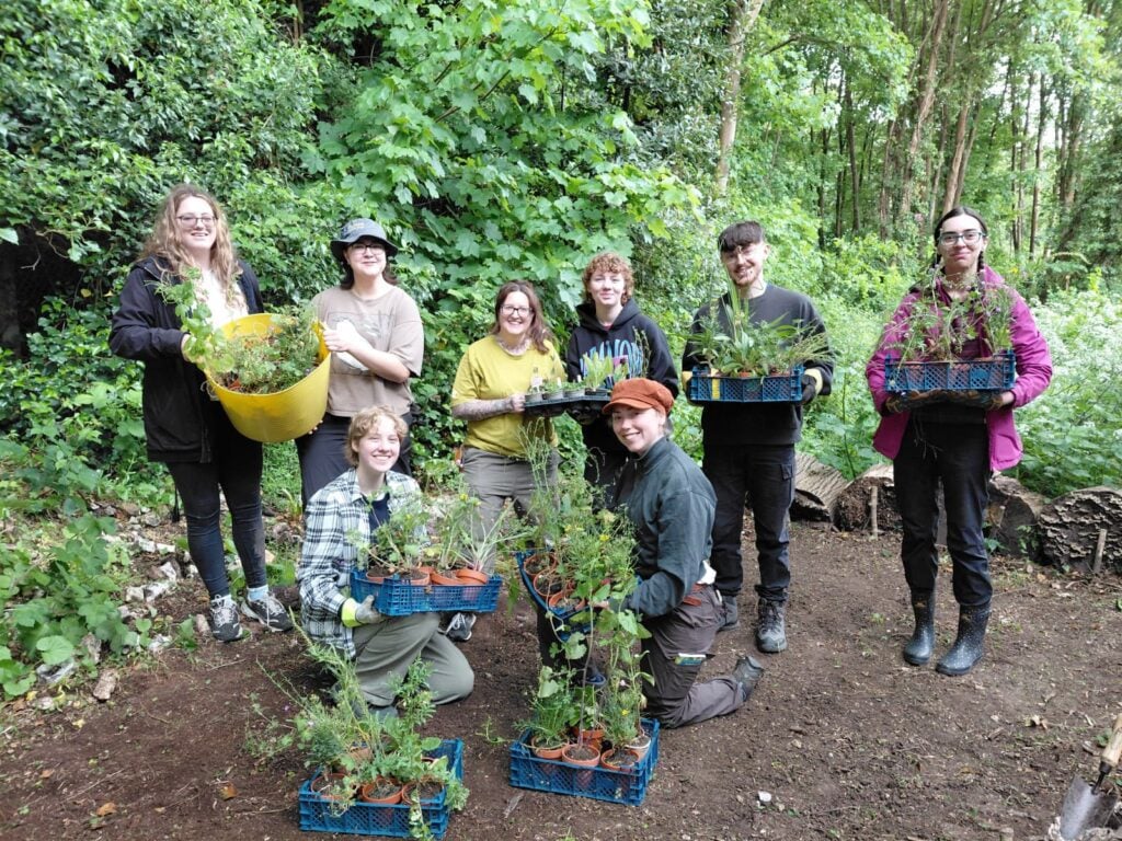 Planting wildflowers at The Deneway Archie Taplin