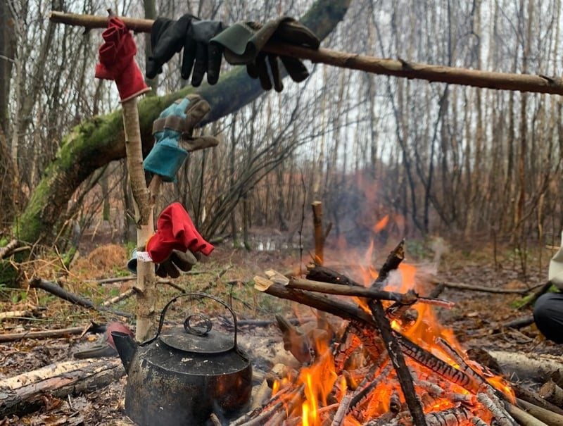 drying gloves by the fire avht 1 1 1