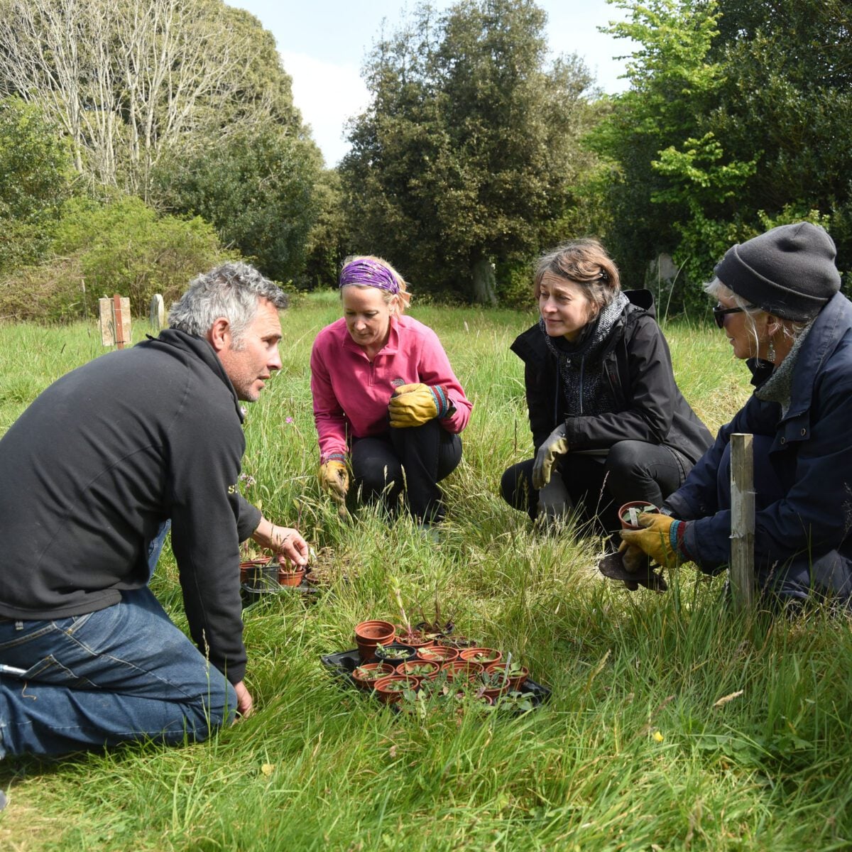Huw Morgan and volunteers at Broadwater Cemetery Miles Davies